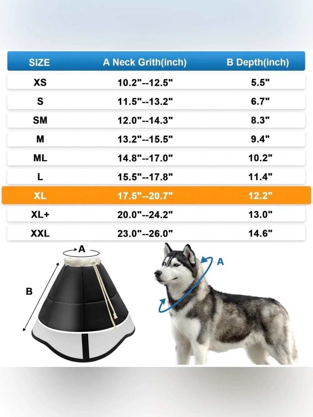 D-G • Soft Dog Cone for Dogs After Surgery, Breathable Pet Recovery Collar for L